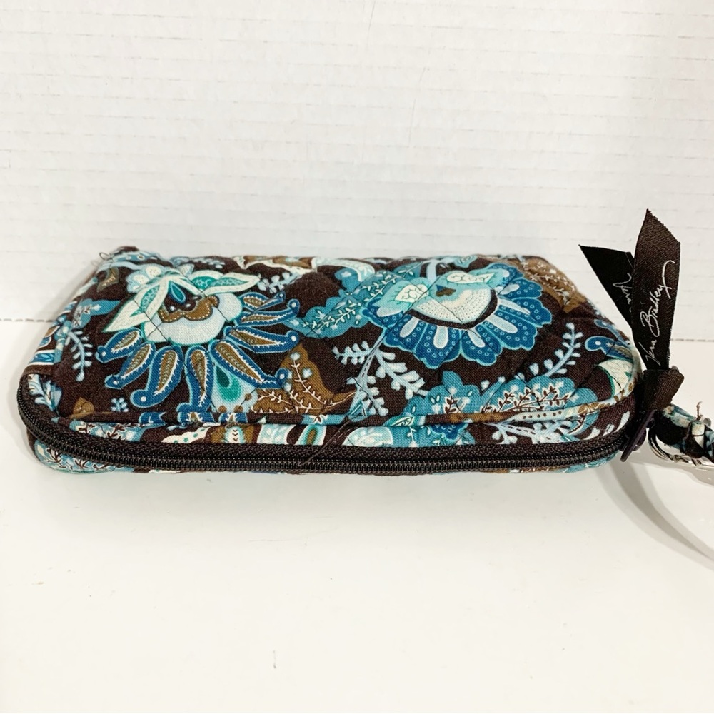 Vera Bradley Java Blue Pattern Quilted Wristlet Wallet / Cosmetic Makeup Bag - Picture 3 of 12